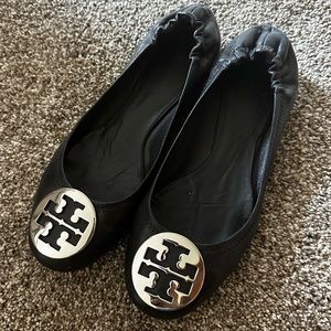 Tory Burch black leather ballet flats
